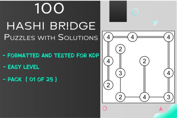 100 Easy Hashi Bridge Puzzles: Graphics for KDP Interiors