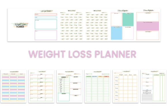 2024 Weight Loss Planner: Graphics for Kdp Interiors