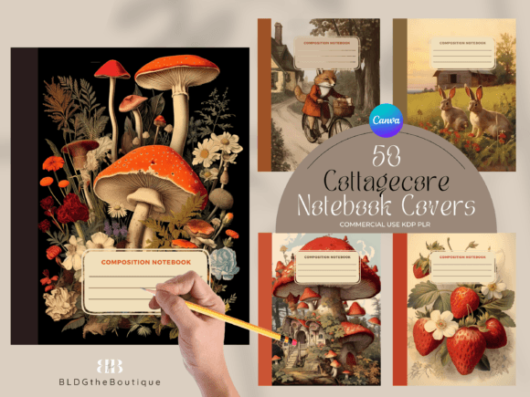 50 Vintage Composition Notebook Covers: Graphics for KDP Interiors
