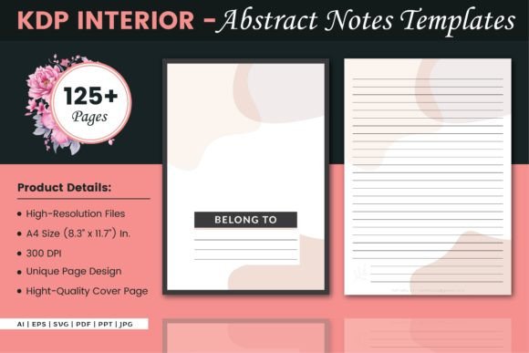 Abstract Notes Templates: Graphics for KDP Interiors & Handmade Design