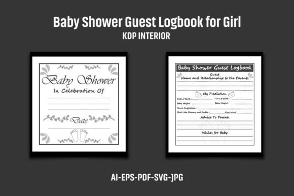 Baby Shower Guest Logbook for Girl - KDP