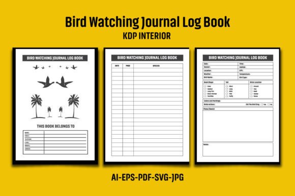 Bird Watching Journal Log Book KDP: Graphics for KDP Interiors