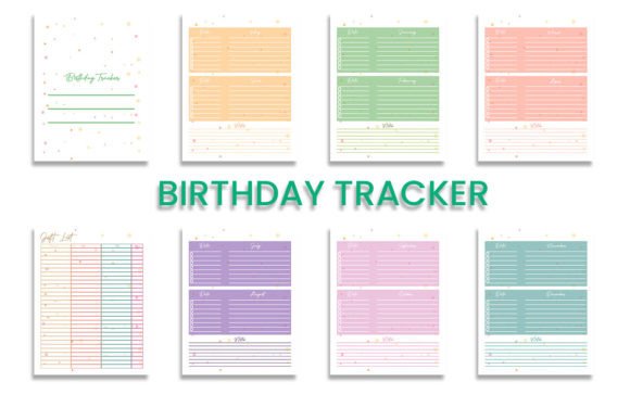 Birthday Tracker Graphics for KDP Interiors