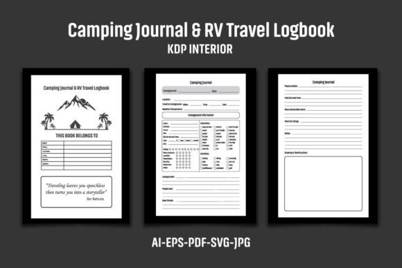 Camping Journal RV Travel Logbook: Graphics for KDP Interiors