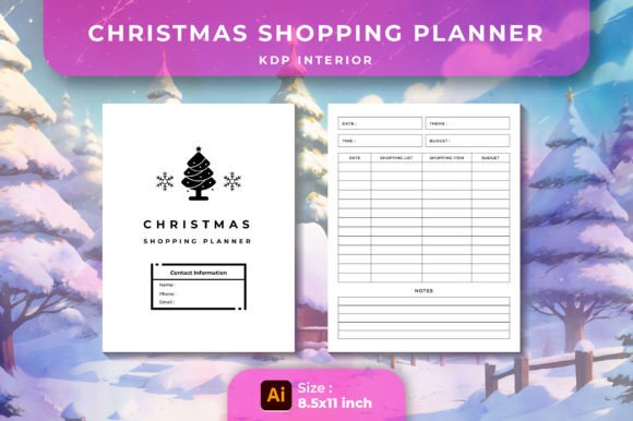 Christmas Shopping Planner KDP Interior