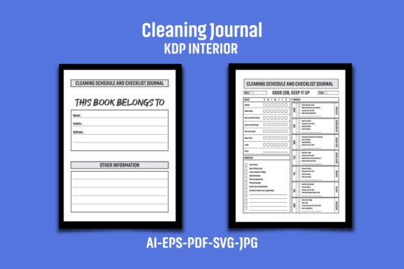 Cleaning Schedule Journal KDP Interior Graphics