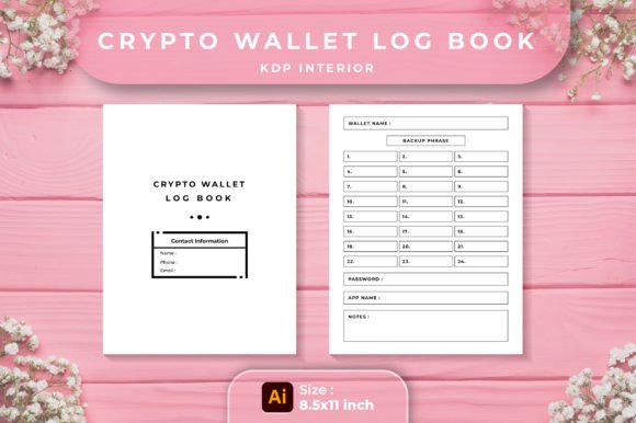 Crypto Wallet Logbook KDP Interior Graphics