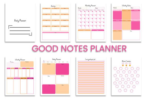 Daily Goodnotes Planner: Graphics for Kdp Interiors