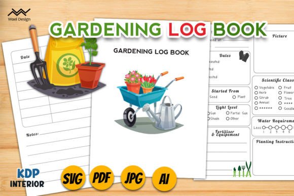 Gardening Log Book KDP: Graphics for Kdp Interiors
