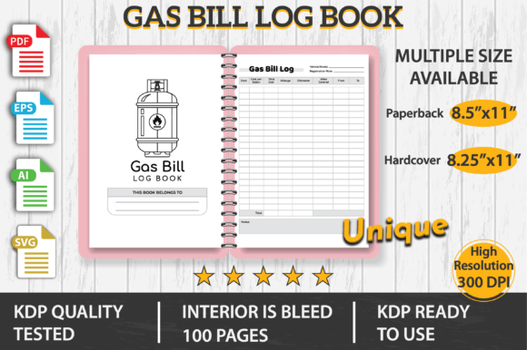 Gas Bill Log Book KDP Interior