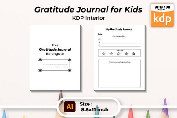 Gratitude Journal for Kids KDP Interior: Graphics for Kdp Interiors