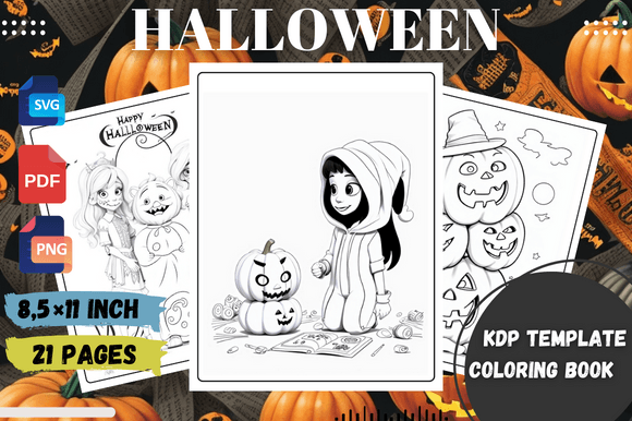 Halloween Coloring Book Graphics for KDP Interiors