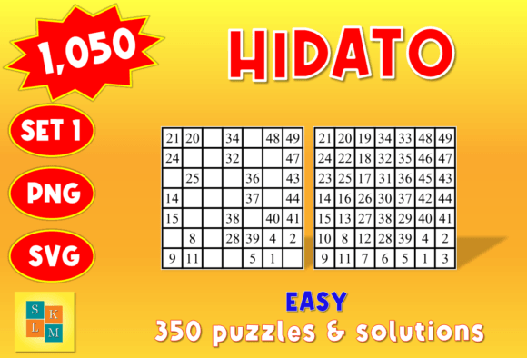 Hidato Logic Puzzle Graphics for Kdp Interiors