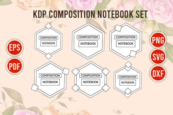 KDP Composition Notebook Labels New Set: Graphics for Kdp Interiors