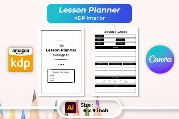 Lesson Planner Logbook for KDP Interior: Graphics for Local Branding