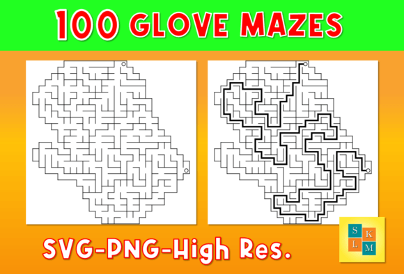 Maze Puzzles 100 Glove Maze Puzzles: Graphics for KDP Interiors