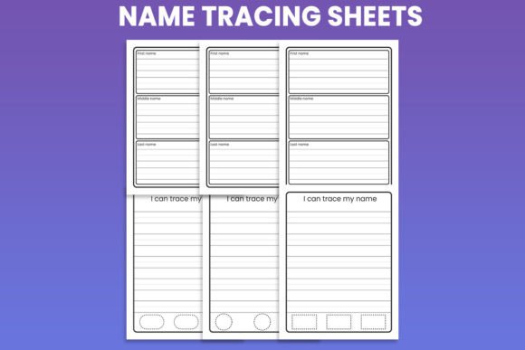Name Tracing Sheets: Graphics for Kdp Interiors