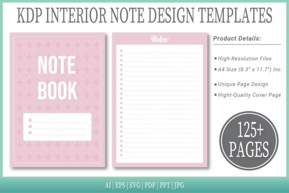 Oyster Pink Notepad Templates: Graphics for KDP Interiors