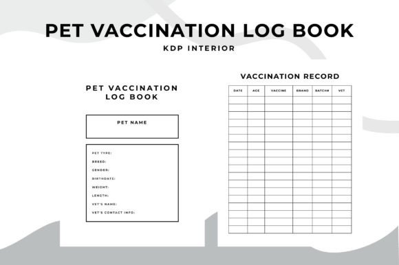 Pet Vaccination Log Book – KDP Interior Graphics