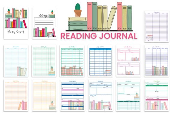 Reading Journal Graphics for Kdp Interiors