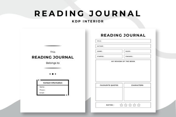 Reading Journal - KDP Interior Graphics