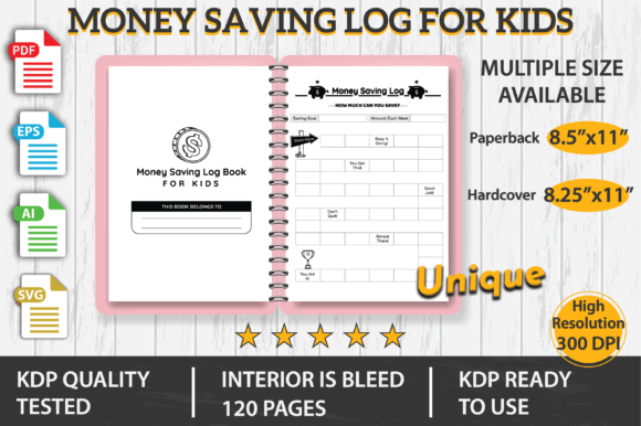 Saving Money Log Book for Kids KDP