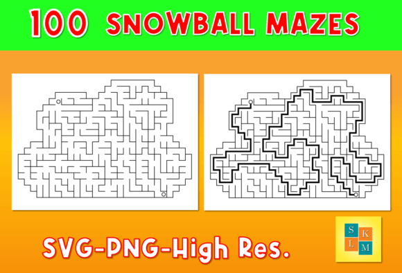 Snowball Maze Graphics for KDP Interiors