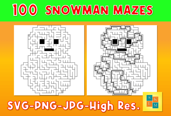 Snowman Maze Graphics for KDP Interiors