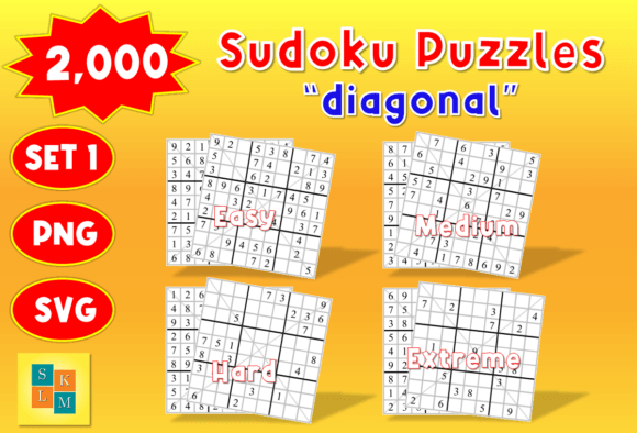 Sudoku 2,000 Diagonal Sudoku: Graphics for KDP Interiors & Creative Sellers