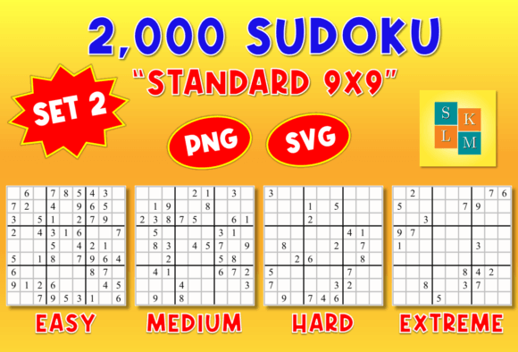 Sudoku 2,000-Easy-Medium-Hard-Extreme Graphics for Kdp Interiors