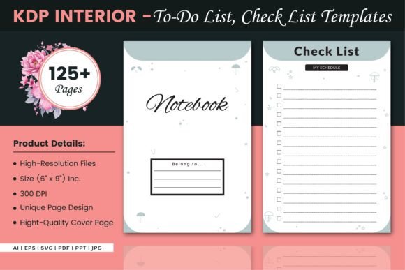 To-Do List, Check List Graphics for KDP Interiors