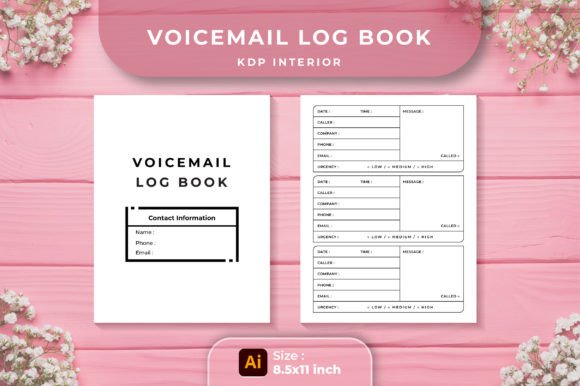 Voicemail Log Book KDP Interior: Graphics for KDP Interiors