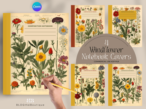 Wildflower Composition Notebook Covers: Graphics for KDP Interiors